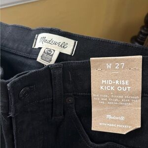 Madewell Black Mid-Rise Kick Out Jeans